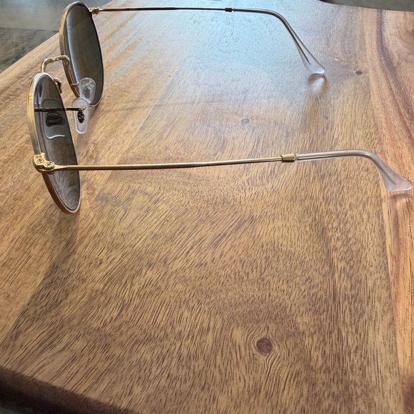 Ray-Ban Gold Frame Sunglasses with Dark Lenses
